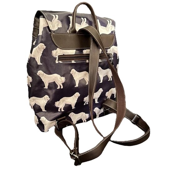 Great Pyrenees Dark Blue Large Backpack Dog Print Multi-functional Waterproof - Picture 4 of 13
